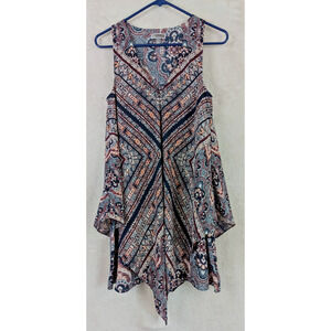 Chelsea 28 sz XS Handkerchief Dress sleeveless tank multi color lined 1251